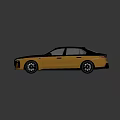 Black And Yellow Modern Sedan With Shiny Body And Black Wheels Design
