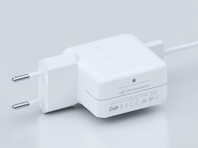 White Modern Kitchen Appliance With Two Prong Plug And White Cable Design 3d model