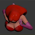Stylish Cartoon Animal Character Wearing Red Dress Pink Gloves And White Heels