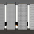 Modern Room Dividers With Metal Frame And Mesh Design Enhancing Interior Space Near Warm Fireplace