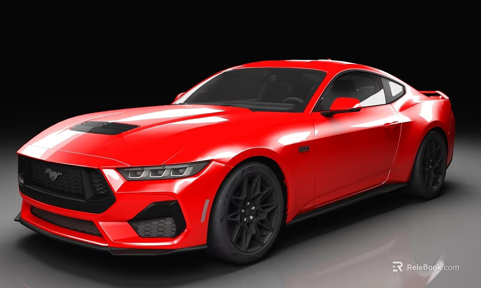 Red Modern Sports Car With Sleek Body Design And Black Alloy Wheels 3d model 