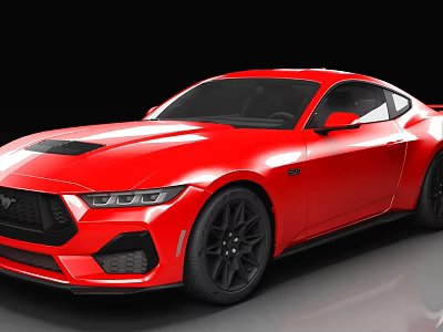 Red Modern Sports Car With Sleek Body Design And Black Alloy Wheels 3d model
