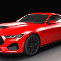 Red Modern Sports Car With Sleek Body Design And Black Alloy Wheels