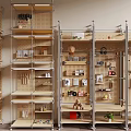 Multi functional Shelving Units With Wooden Layers Metal Frames And Hanging Rods For Home Organization