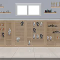 Modern Wooden Display Cabinets With Glass Doors And Illuminated Decorative Crafts