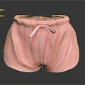 Pink Casual Shorts With White Drawstring Elastic Waist For Comfortable Summer Wear