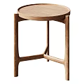Modern Coffee Table With Solid Wood Construction Circular Top And Geometric Leg Design 3d model