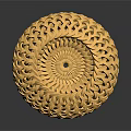 Woven Yellow Round Basket With Intricate Textured Design And Smooth Surface