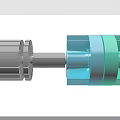 Automotive Parts Metal Shaft with Gray and Teal Gear Components for Vehicle Mechanical Systems