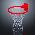 Durable Basketball Hoop With Red Rim White Net And Backboard