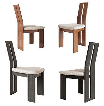 Wind single chair dining chair leisure chair 3d model