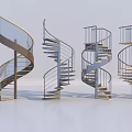 Various Designs of Spiral Staircase With Metal Railings Glass Balustrades And Wooden Steps