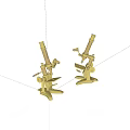 Two Golden Microscopes as Industrial Equipment for Laboratory and Scientific Use