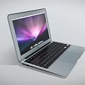 Sleek Silver Laptop With Black Keyboard And Colorful Gradient Screen 3d model