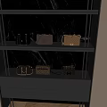 Elegant Handbags Displayed On Shelves With Quilted Leather And Chain Straps