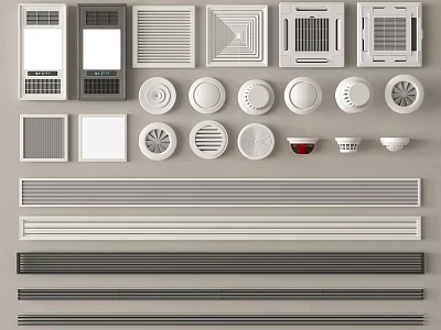 Different Types and Modern Designs of Air Conditioner Vents for Home Interiors 3d model