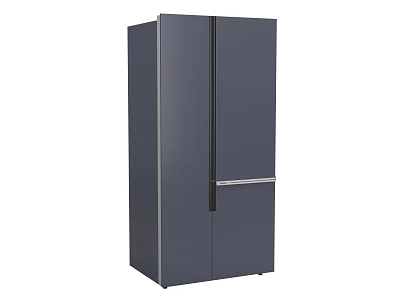 Modern Dark Gray Double Door Refrigerator Freezer With Bottom Drawer Design 3d model