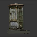 Vintage Metal Storage Cabinet With Rustic Finish And Decorative Design