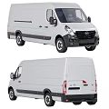 White Commercial Cargo Van Front And Rear View Design 3d model