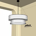 Elegant Modern Double Layer Round Chandelier With White Shades Indoor