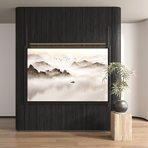 New Chinese style iron boom painting 3d model