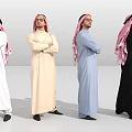 Men In Traditional Robes And Headscarves With Arms Crossed In Various Colors