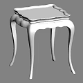 Elegant Side Table with Intricate Carved Curved Legs and Two Tone Top