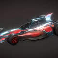 Futuristic Race Car With Streamlined Design Red Black Color And Aerodynamic Features