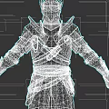 Game And Movie Character Medieval Knight With Silver Armor And Red Sash