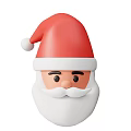 Old Man With White Beard Wearing Red Santa Hat For Christmas Festive Look