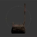 Ancient Wooden Boat Historical Water Transport With Weathered Wood Structure