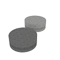 Round Coffee Table With Woven Texture And Neutral Fabric Surface Design 3d model