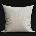 Decorative Modern Pillows with Textured Striped Patchwork and Dotted Designs in Neutral Tones 3d model