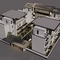 Elegant Modern Detached Villa With Chinese Wooden Grilles Courtyard And Entrance Lighting