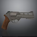 Bruno Rossi Revolver with Wooden Grip and Silver Metal Body Design