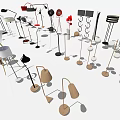 Stylish Floor Lamps With Multiple Designs And Modern Shapes For Interior Decor 3d model