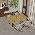 Modern Dining Table And Chair Set With Simple Design In Bright Open Space