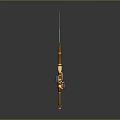 Transparent Blade Brown Hilt Sword 3D Model With Gray Gradient Background And Reflection