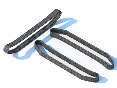 Industrial Equipment Black Woven Straps With White Inner Layer Three Pieces 3d model