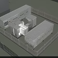 Containerized Industrial Equipment Units In Fenced Outdoor Compound With Modular Design