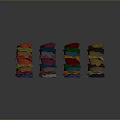 Colorful Apparel Fabric Stacks Neatly Piled in Various Vibrant Colors