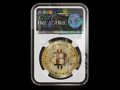 Bitcoin Treasure Badge With Digital Economy Design And Gold Plated Finish 3d model
