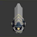 Warrior Character With Bio Mechanical Armor Featuring Blue Silver And Gold Details