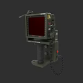 Military Weapon Control Device With Green Body Display Screen Handle Knobs And Cable