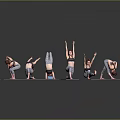Kids Yoga Practice With Children Doing Various Poses On Colorful Mats