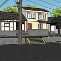 Traditional Style Rural Self Built Houses With Courtyard And Stone Paved Ground