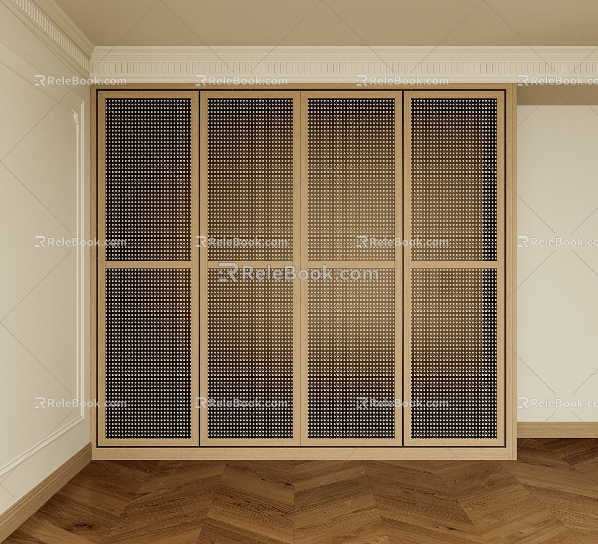 French Wardrobe Vintage Wardrobe 3d model