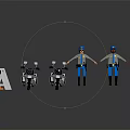 Two Police Officers Standing With Motorcycles Road Barriers And Traffic Cones