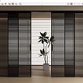 Modern Grille sliding door grille sliding door partition door cloakroom grille door 3d model