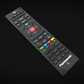 Panasonic Television Remote Control Featuring Black Design And Colorful Buttons 3d model